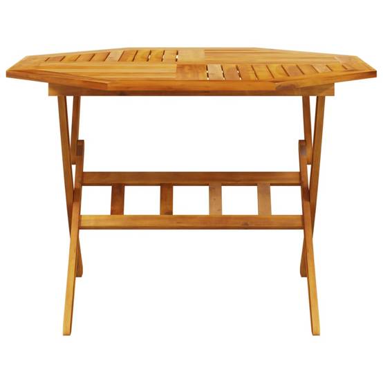 Grande Table de Jardin Ronde Pliante Ø110cm en Bois d'Acacia Massif, pour 4-6 Personnes – ComfortXL Outdoor Living - Image 4
