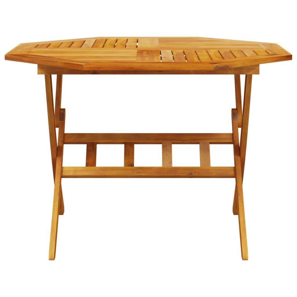 Grande Table de Jardin Ronde Pliante Ø110cm en Bois d'Acacia Massif, pour 4-6 Personnes – ComfortXL Outdoor Living - Image 4