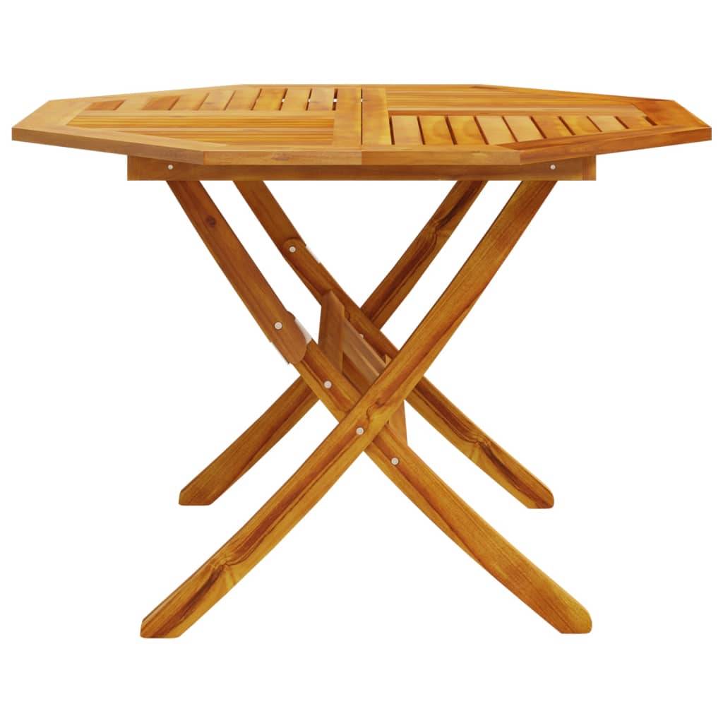 Grande Table de Jardin Ronde Pliante Ø110cm en Bois d'Acacia Massif, pour 4-6 Personnes – ComfortXL Outdoor Living - Image 5