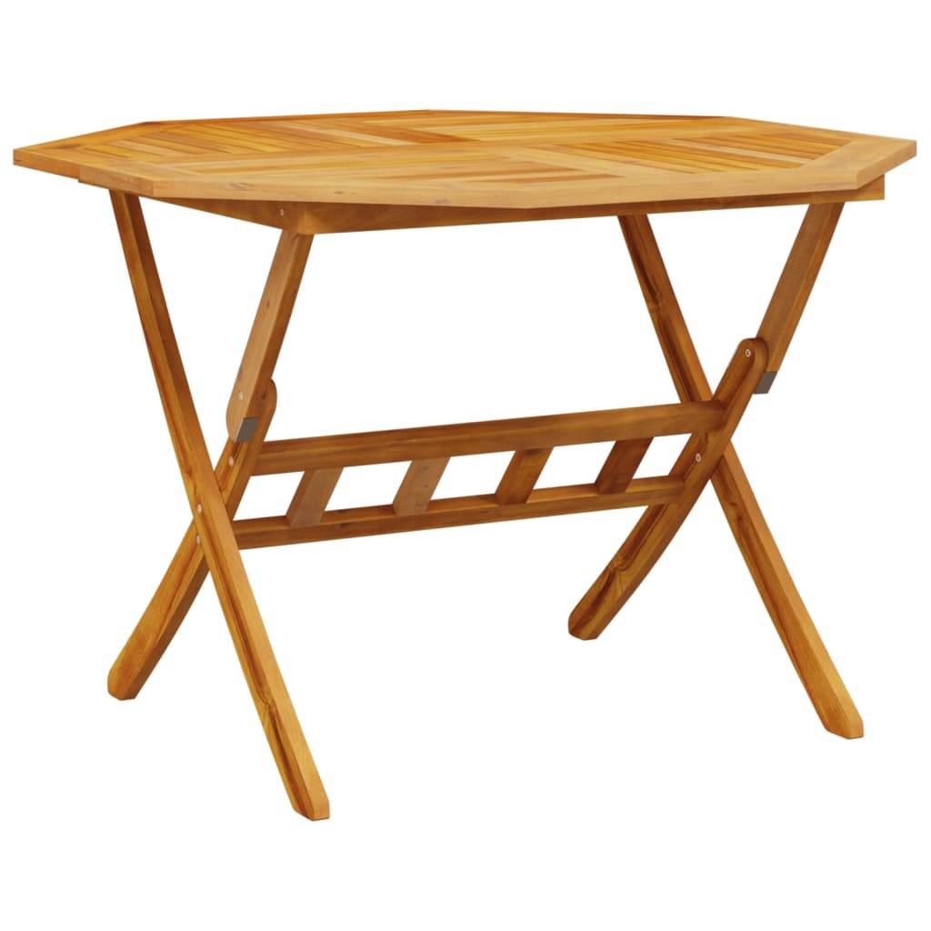 Grande Table de Jardin Ronde Pliante Ø110cm en Bois d'Acacia Massif, pour 4-6 Personnes – ComfortXL Outdoor Living - Image 2