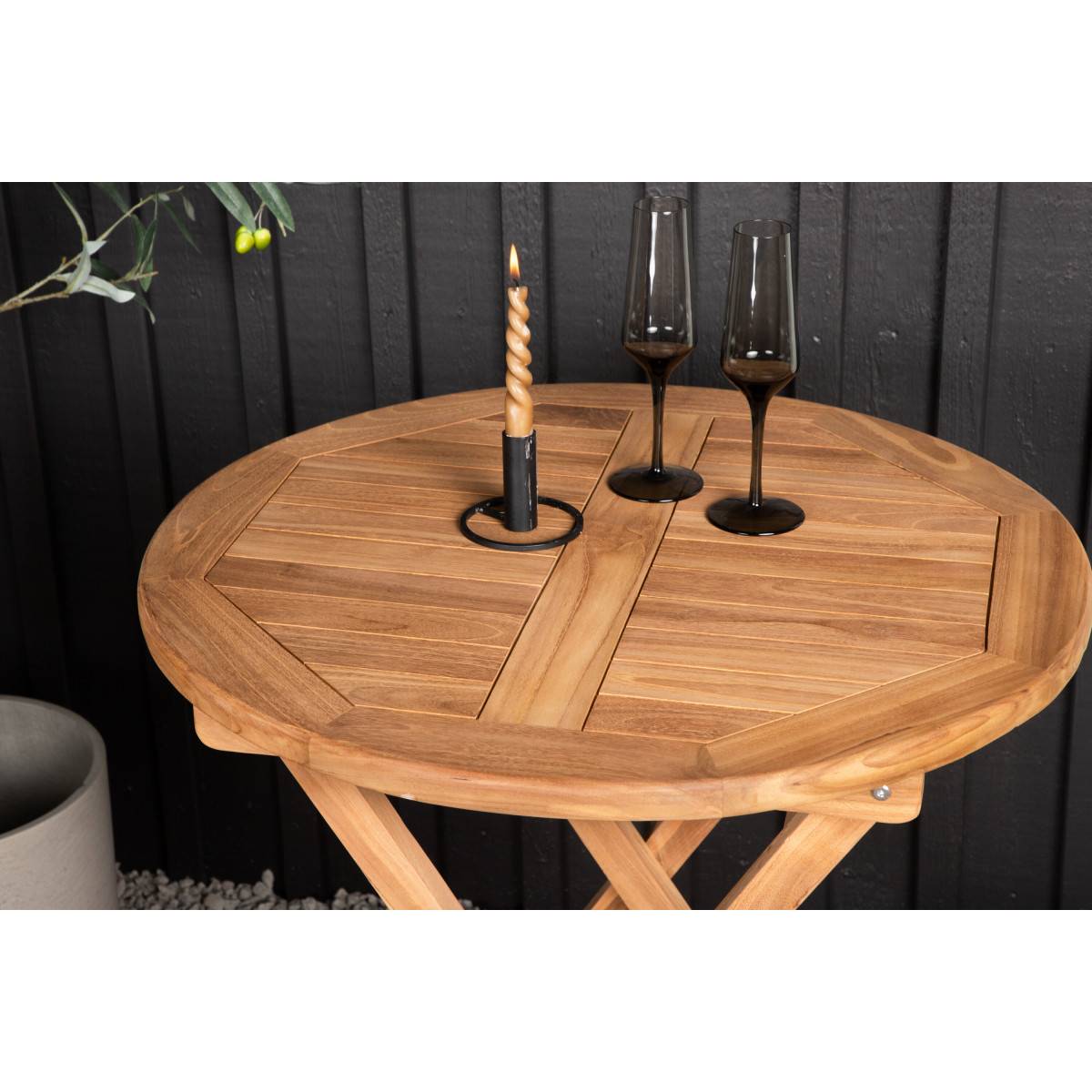 Table de Jardin Ronde en Teck "Kenya" 70cm Naturel - Image 8