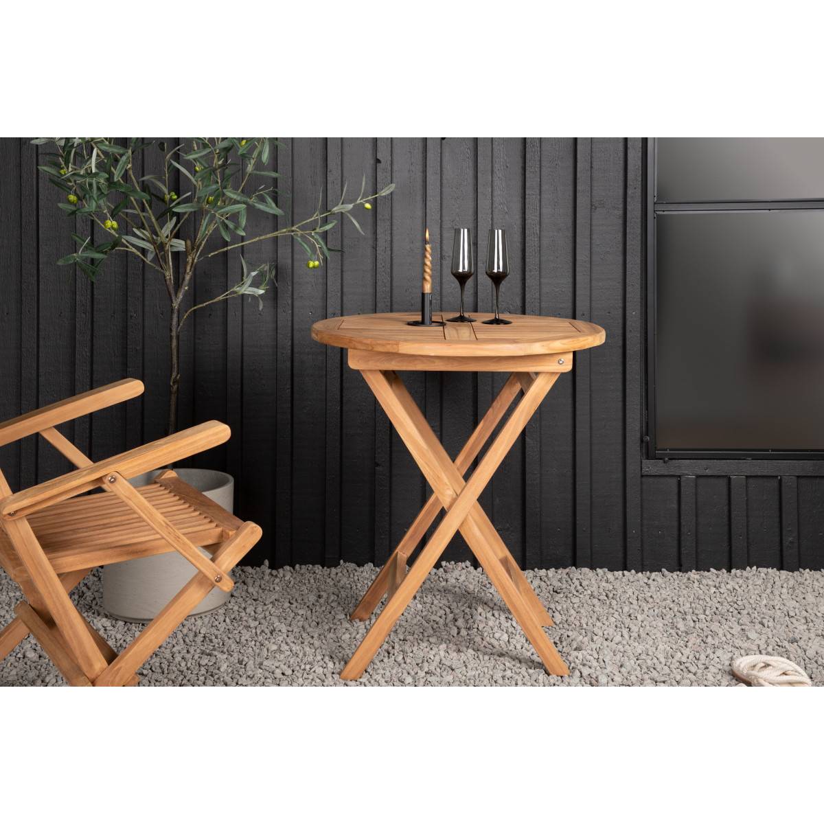 Table de Jardin Ronde en Teck "Kenya" 70cm Naturel - Image 9