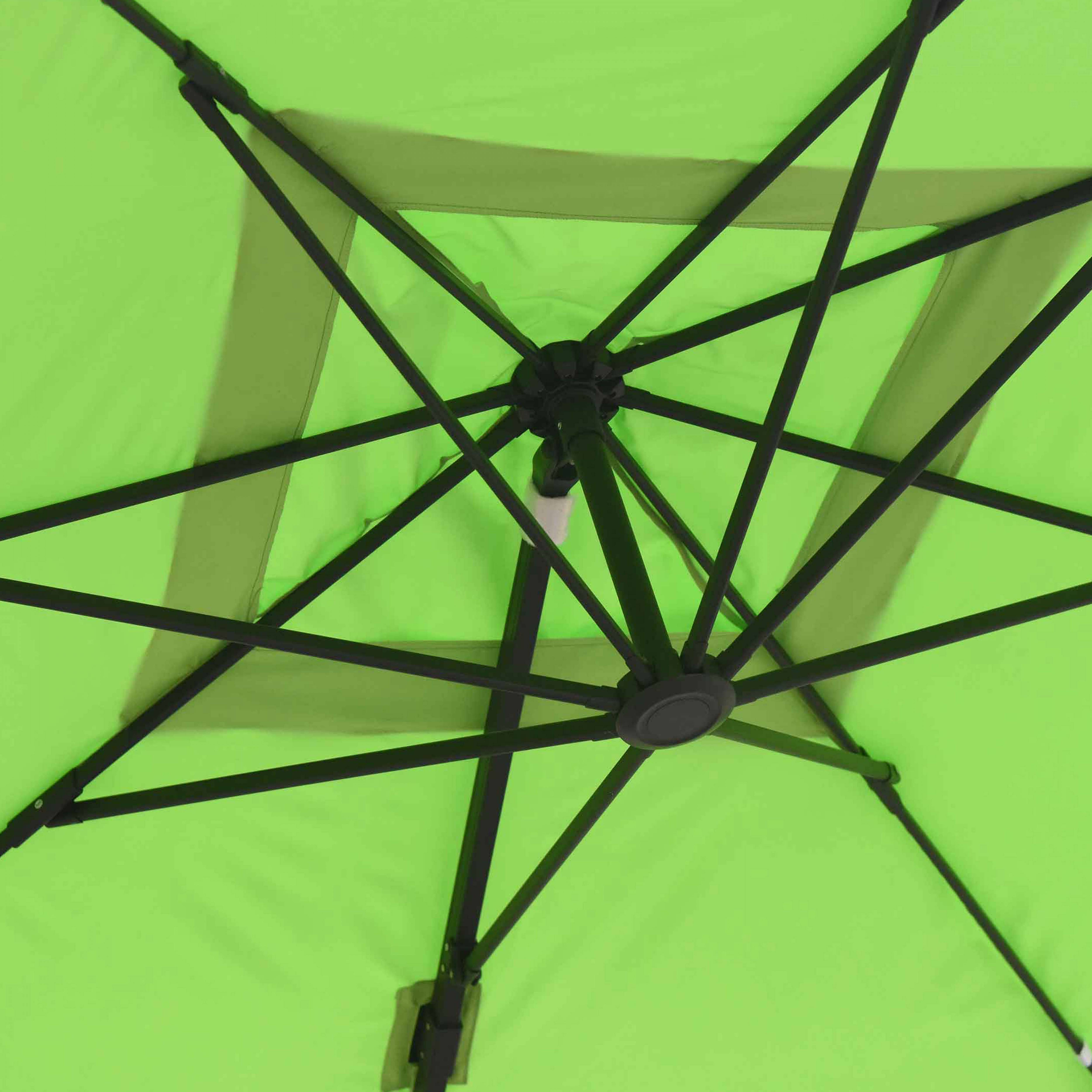 Oviala - Parasol déporté inclinable rotatif 3x3m et 4 dalles à remplir alu vert Malaga - Oviala - Imagen 6