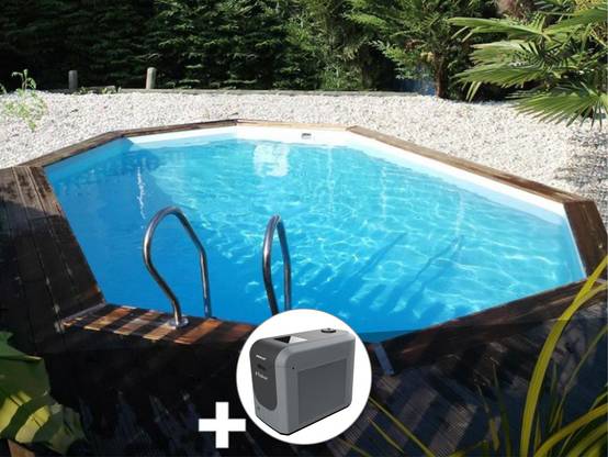 Gré - Kit piscine bois Gré Grenade 2 4,36 x 3,36 x 1,17 m + Poolican