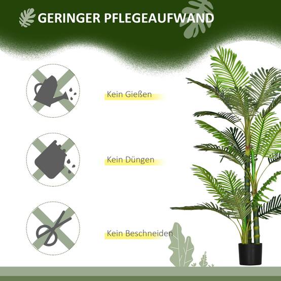 Plante Artificielle Palme Plastique Intérieur Sans Entretien 150cm Vert - ComfortXL Outdoor Living - Image 7