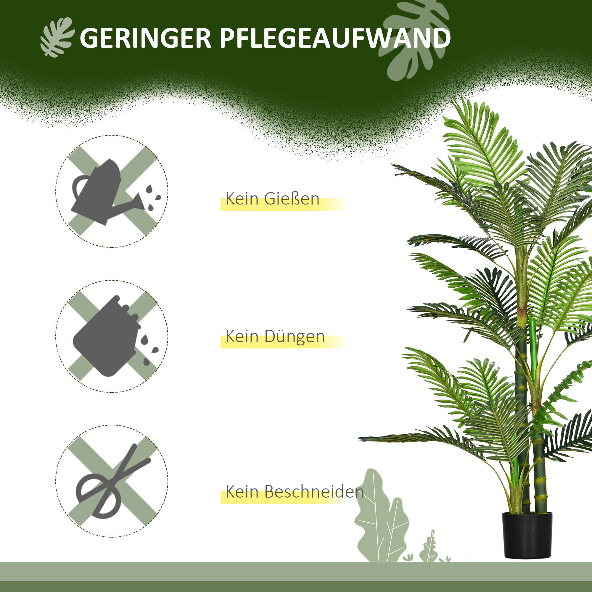 Plante Artificielle Palme Plastique Intérieur Sans Entretien 150cm Vert - ComfortXL Outdoor Living - Image 7
