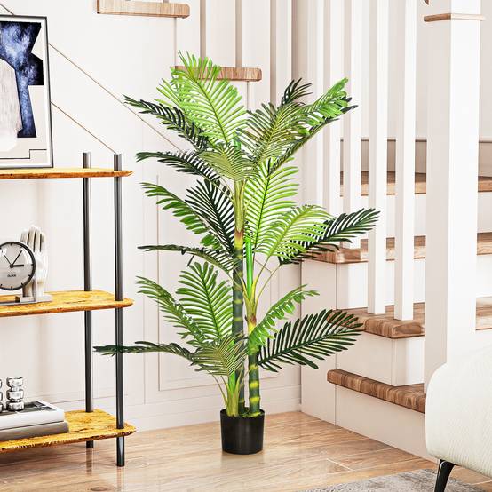 Plante Artificielle Palme Plastique Intérieur Sans Entretien 150cm Vert - ComfortXL Outdoor Living - Image 8