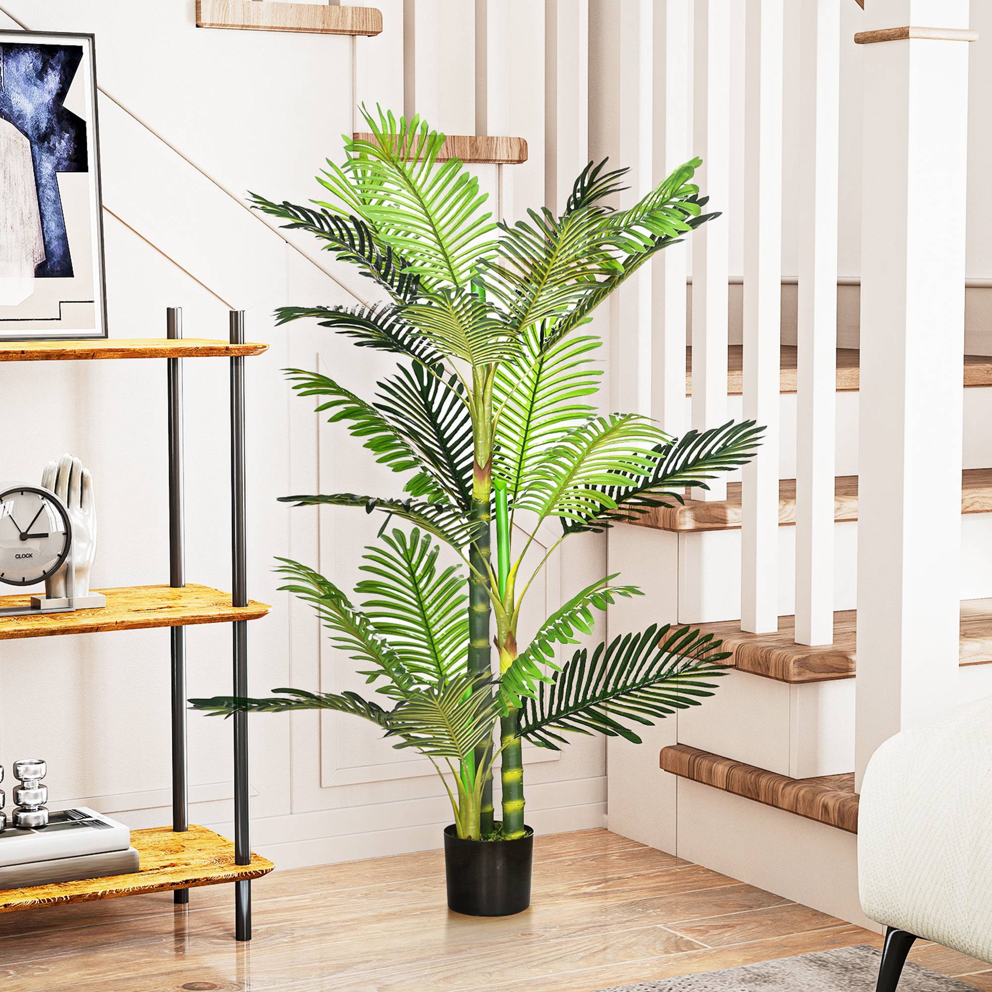 Plante Artificielle Palme Plastique Intérieur Sans Entretien 150cm Vert - ComfortXL Outdoor Living - Image 8