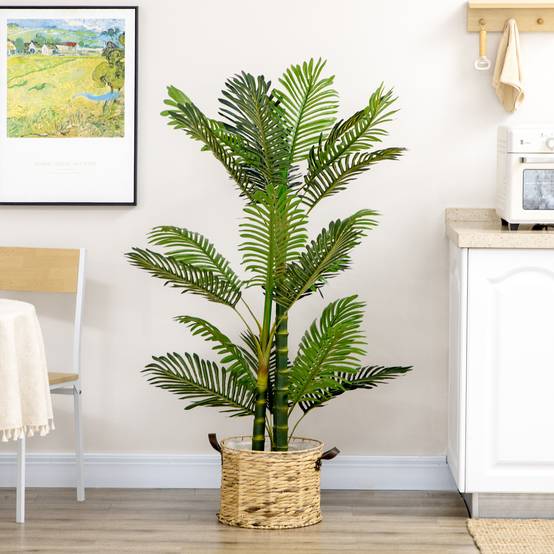 Plante Artificielle Palme Plastique Intérieur Sans Entretien 150cm Vert - ComfortXL Outdoor Living - Image 9