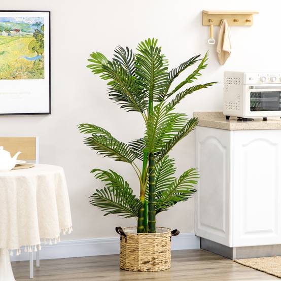 Plante Artificielle Palme Plastique Intérieur Sans Entretien 150cm Vert - ComfortXL Outdoor Living - Image 4