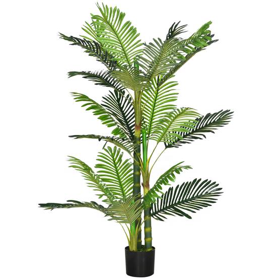 Plante Artificielle Palme Plastique Intérieur Sans Entretien 150cm Vert - ComfortXL Outdoor Living - Image 1