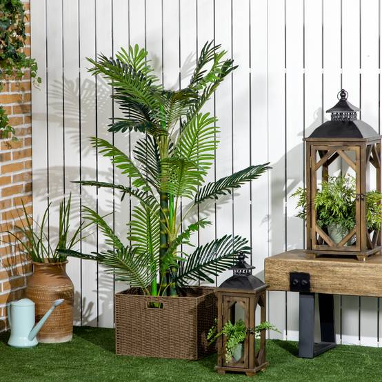 Plante Artificielle Palme Plastique Intérieur Sans Entretien 150cm Vert - ComfortXL Outdoor Living - Image 3