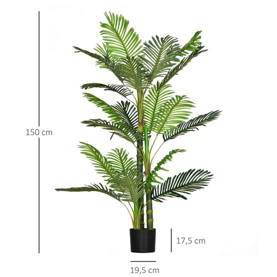 Plante Artificielle Palme Plastique Intérieur Sans Entretien 150cm Vert - ComfortXL Outdoor Living - Image 5