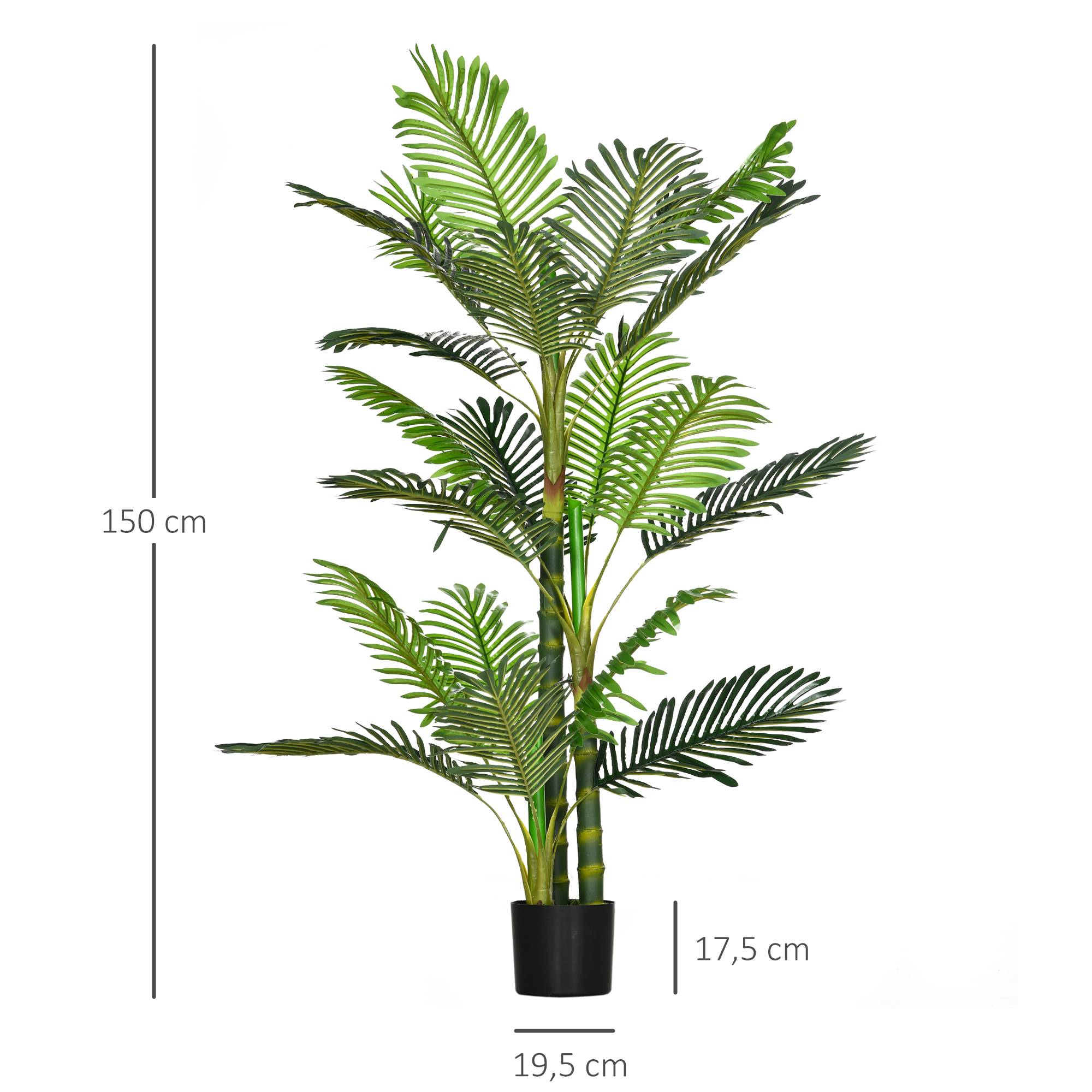 Plante Artificielle Palme Plastique Intérieur Sans Entretien 150cm Vert - ComfortXL Outdoor Living - Image 5