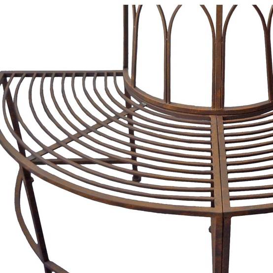 La Grande Prairie - Banc de jardin demi cercle en fer 139x70x83cm - Image 4