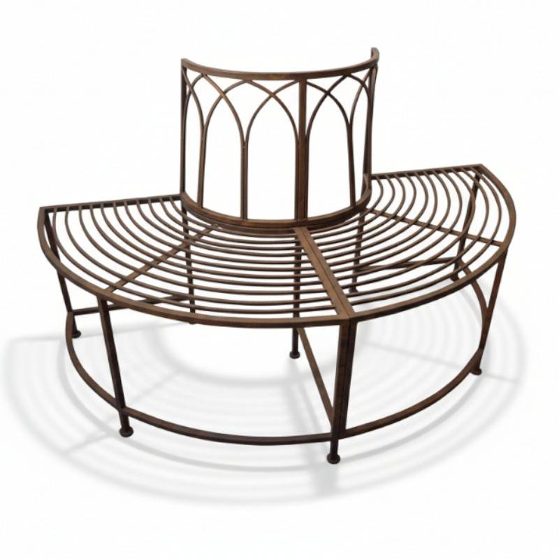 La Grande Prairie - Banc de jardin demi cercle en fer 139x70x83cm - Image 1