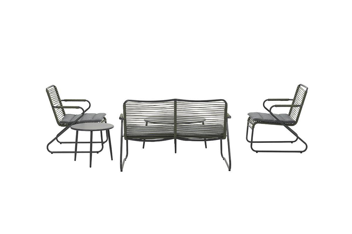 Garden Impressions - Ensemble de salon Hermes - 5 pièces - noir carbone - vert mousse - gris mystique - Imagen 2