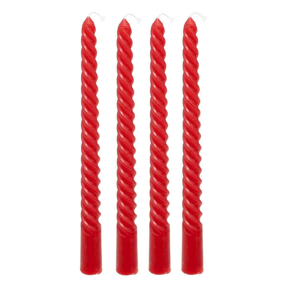 Lot de 4 Bougies Bâton "Hugo" 180g Rouge - Image 1