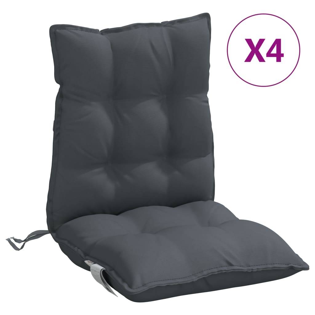 Coussins de chaise à dossier bas tissu Oxford anthracite 100 x 50 x 7 cm, poids:6.2kg - PANGIVO - Image 2