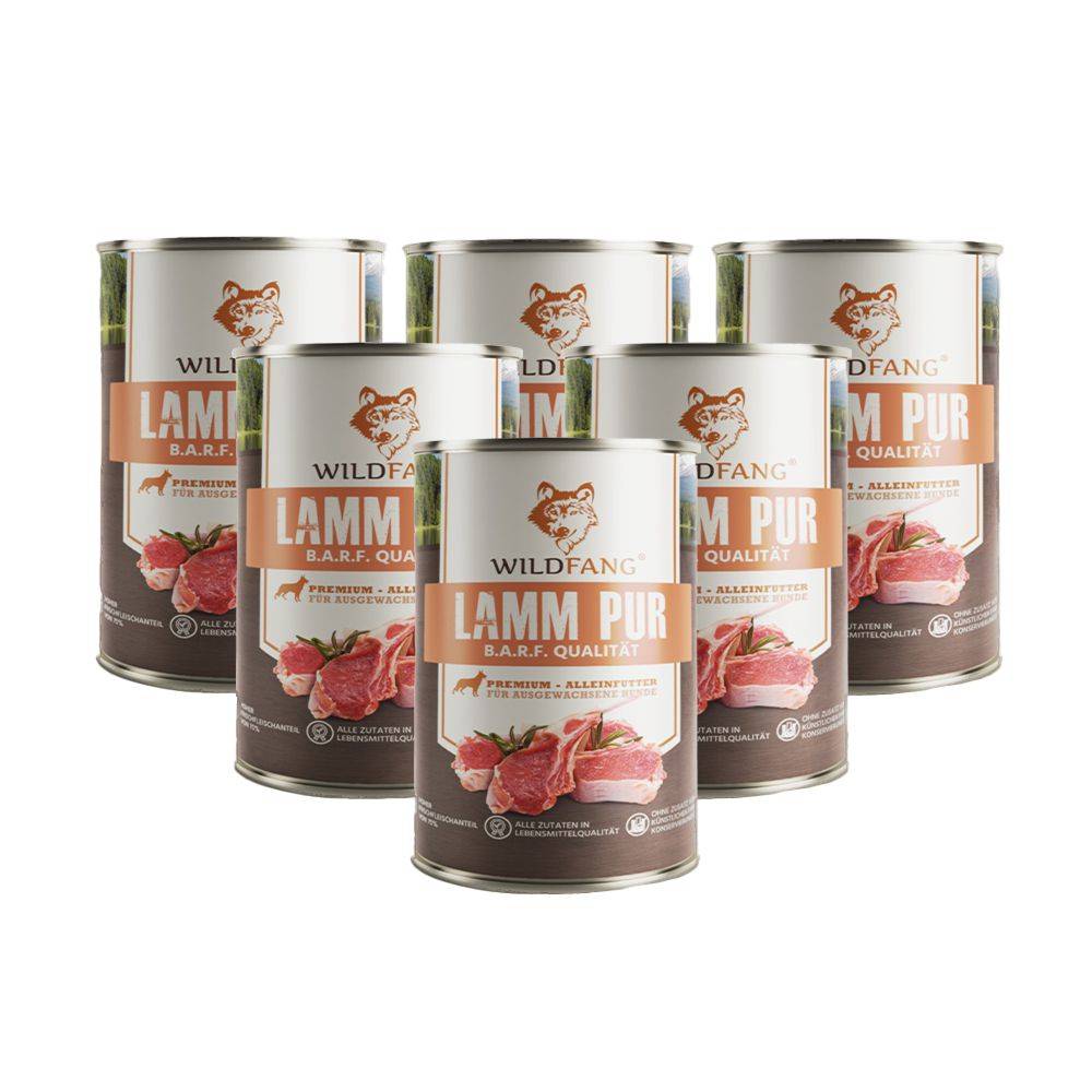 Wildfang - Wildfang - Agneau de nourriture humide Pure - Qualité du barf - 6 x 400g - Image 1