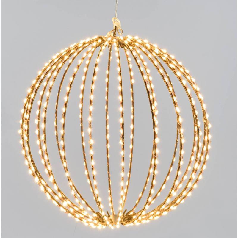 Lotti - Sphère lumineuse 30CM 500 LED blanc chaud fil cuivre structure métal marron Lotti - Imagen 1
