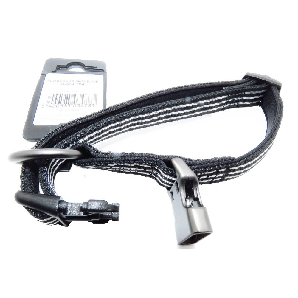 Collier Jannu noir réglable de 30 à 45 cm 15 mm taille M pour chien - Imagen 4