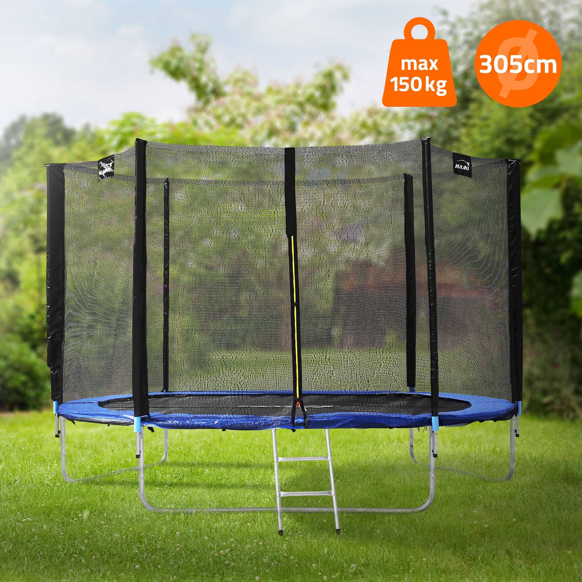 Trampoline de jardin avec filet de sécurité et échelle set complet bleu Ø 305 cm - Imagen 2