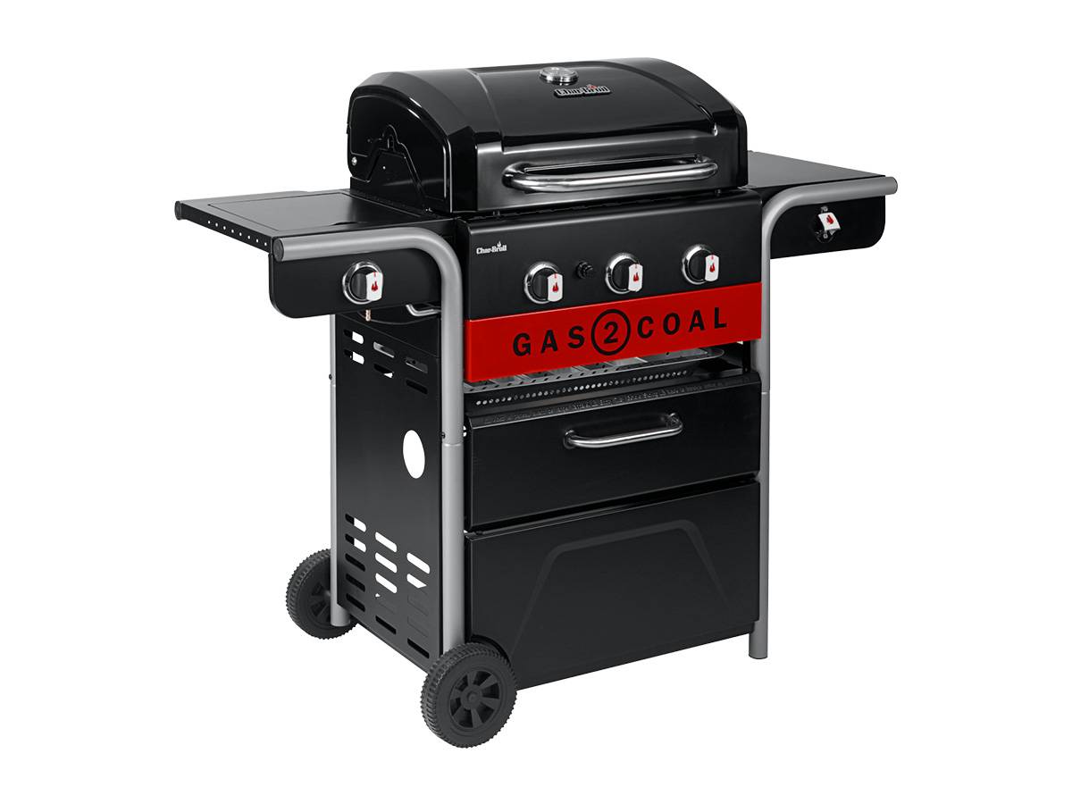 Char-broil - Barbecue à gaz et à charbon Gas2Coal 2.0 3B + Housse de protection + Plancha + Kit 3 ustensiles - Char-Broil - Imagen 2