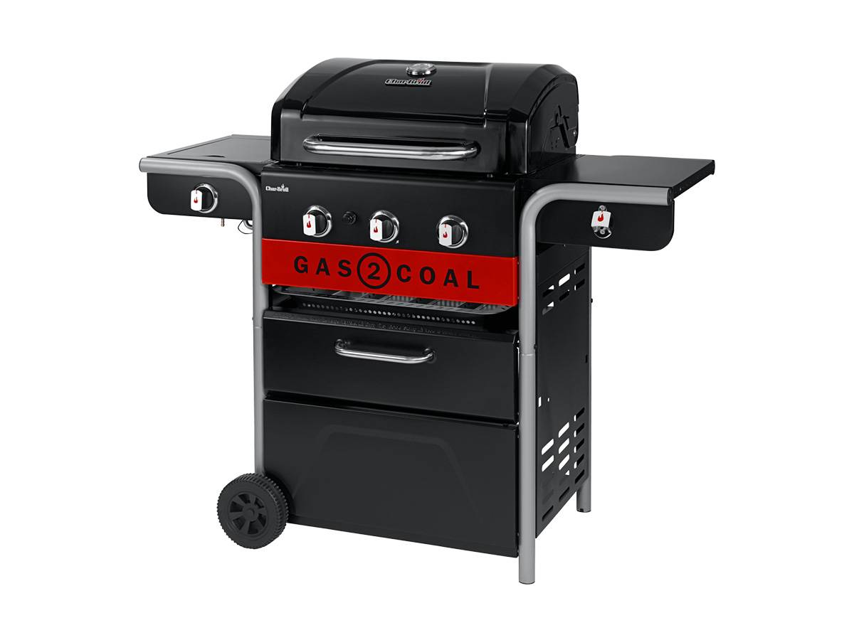 Char-broil - Barbecue à gaz et à charbon Gas2Coal 2.0 3B + Housse de protection + Plancha + Kit 3 ustensiles - Char-Broil - Imagen 3