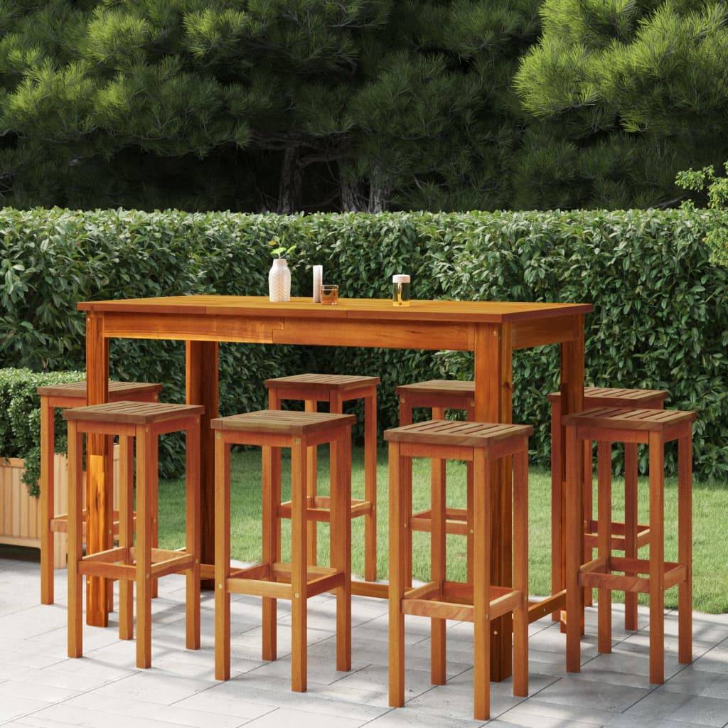 Vidaxl - Tabourets de bar lot de 8 bois massif d'acacia vidaXL 3115991 - Image 1