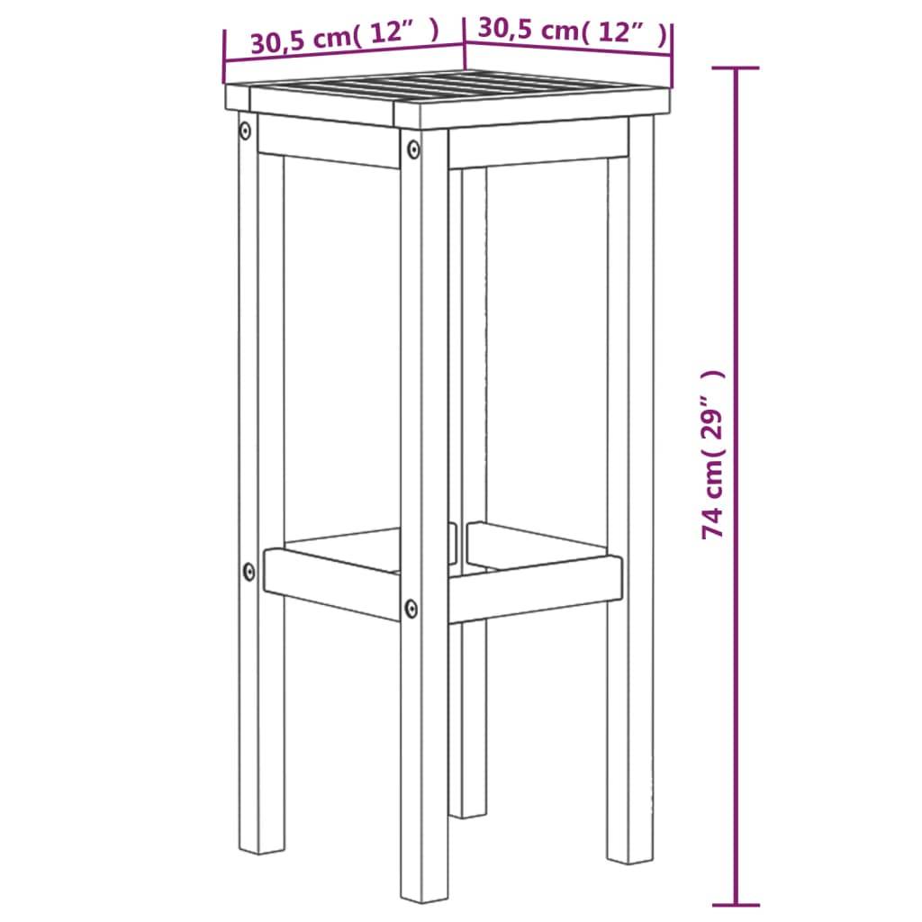 Vidaxl - Tabourets de bar lot de 8 bois massif d'acacia vidaXL 3115991 - Image 6