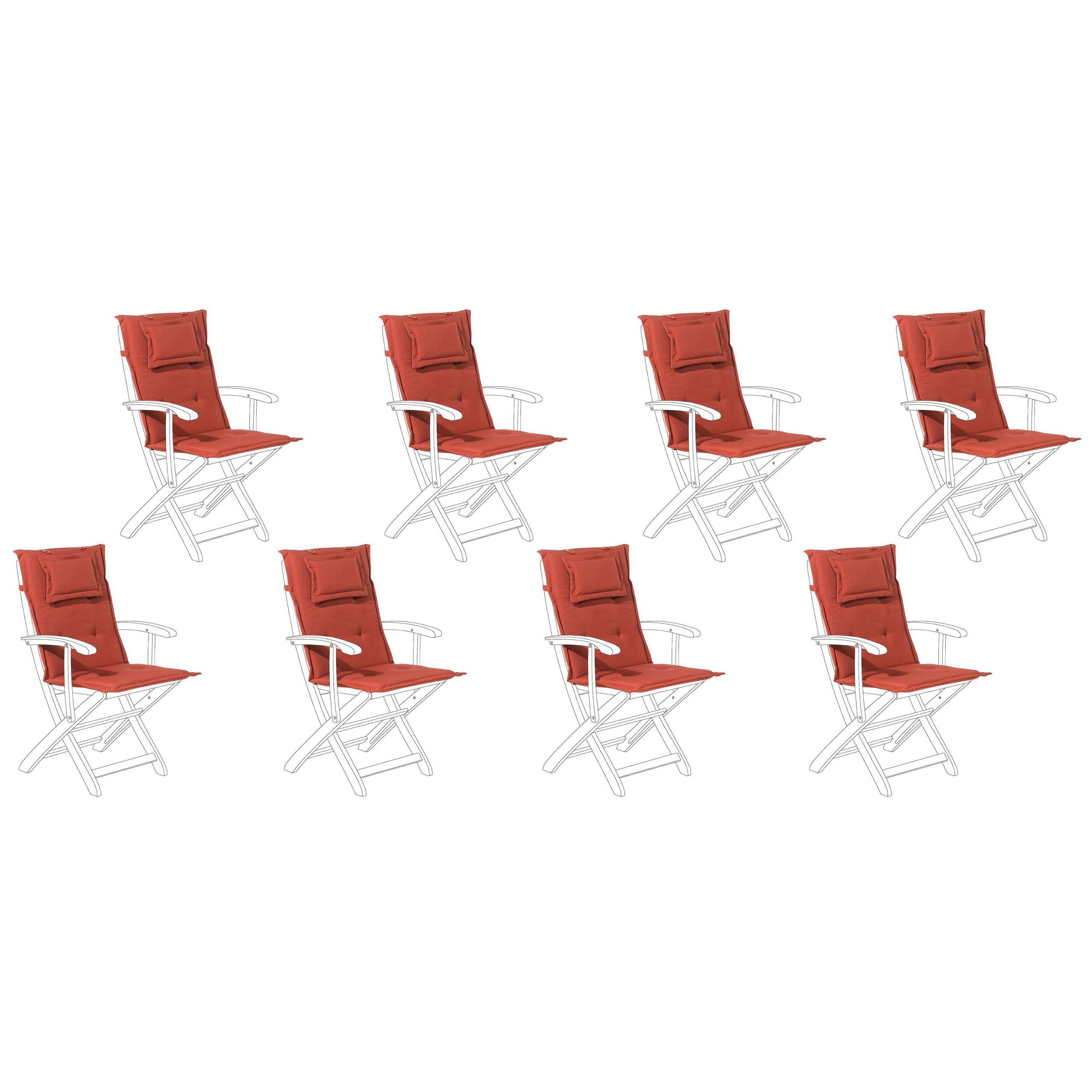 Beliani - Coussin d'assise d'extérieur Polyester Rouge foncé MAUI - Beliani - Imagen 2