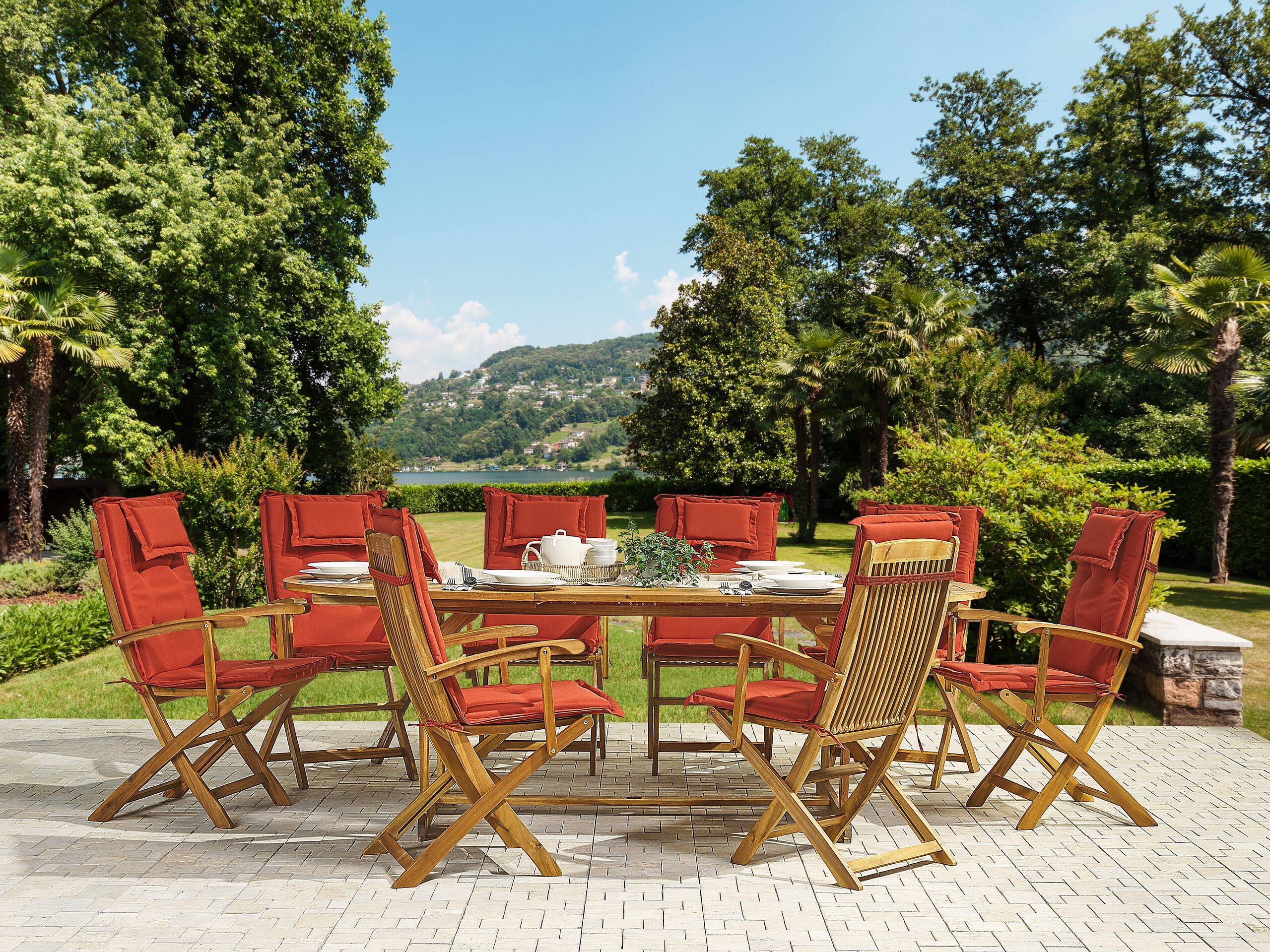 Beliani - Coussin d'assise d'extérieur Polyester Rouge foncé MAUI - Beliani - Imagen 1