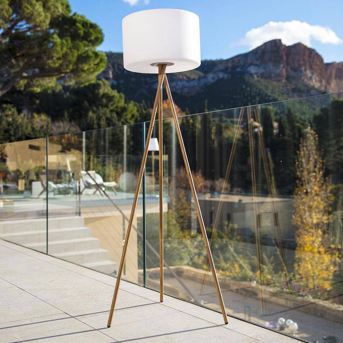 Lumisky - Lampadaire d'extérieur sans fil TAMBOURY WOOD RGB H150cm - Imagen 5
