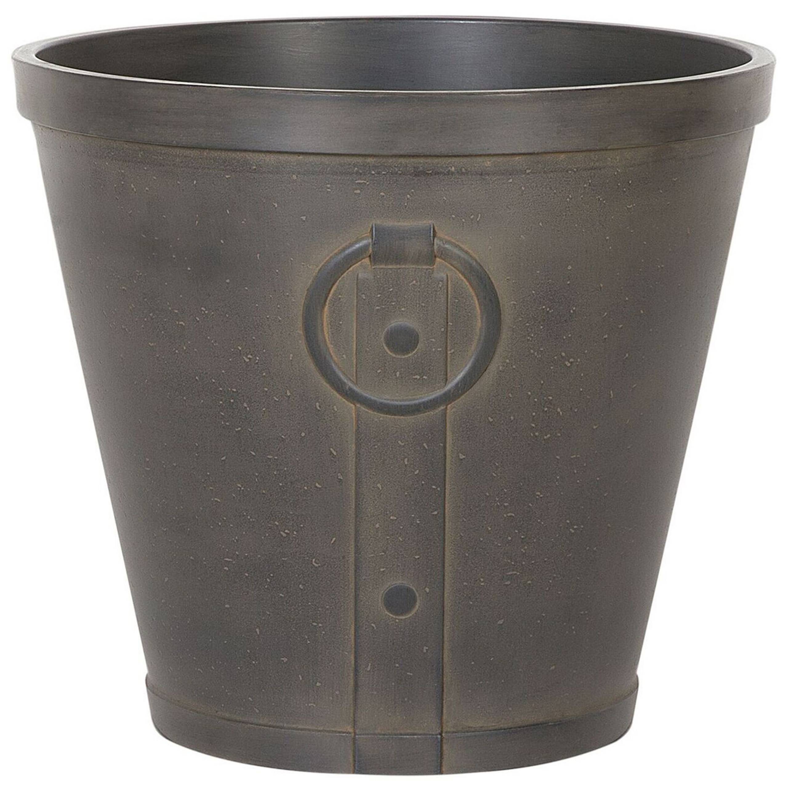 Beliani - Hauts Cache-Pots Marron en Fibre d'Argile et de Verre 45 cm Rond avec Relief Pot de Fleurs Idéal pour Extérieur et Intérieur Lot de 2 - Imagen 4