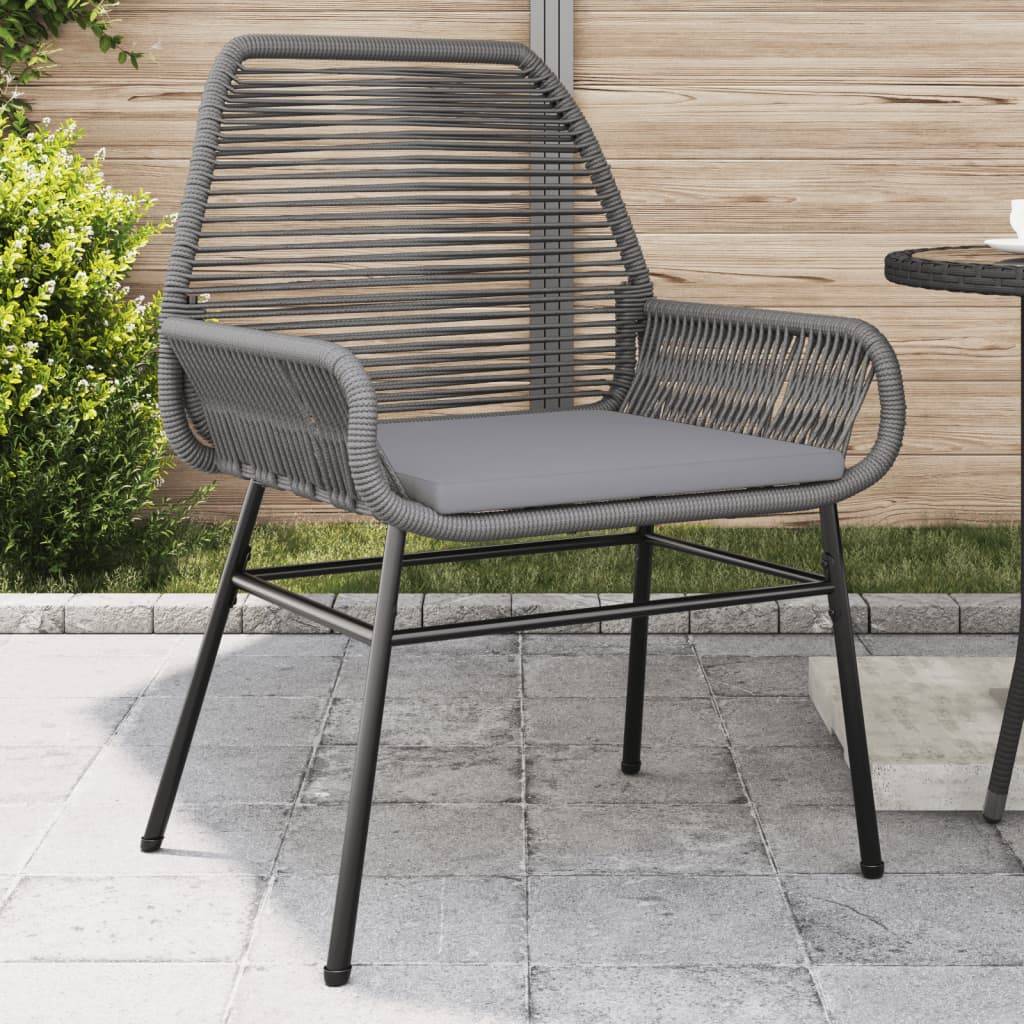 Chaises de jardin résine tressée gris avec coussins 57 x 60 x 86 cm - PANGIVO - Image 1