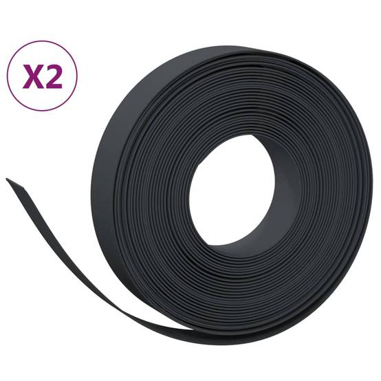 Bordure jardin malléable plastique PE décoration bordures allées 2pcs 10mx10cm noir - ComfortXL Outdoor Living - Image 2