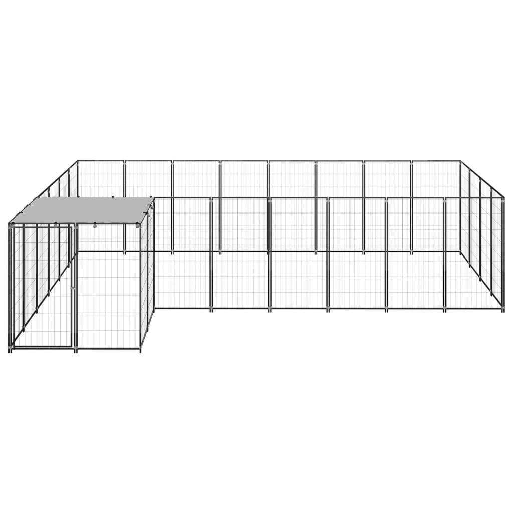 Vidaxl - Chenil Noir 10,89 m² Acier vidaXL 3082226 - Imagen 7