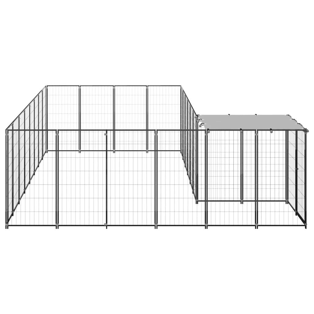 Vidaxl - Chenil Noir 10,89 m² Acier vidaXL 3082226 - Imagen 5
