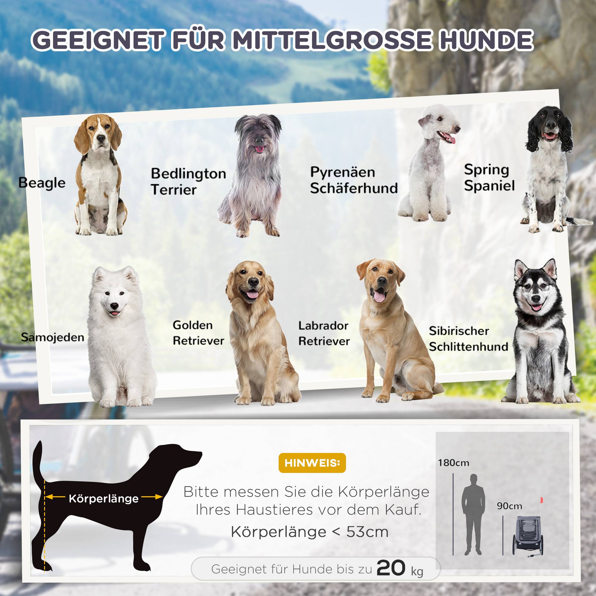 Remorque de vélo pour chien, transporteur animal gris-noir, 130x73x90cm, pour sorties sécurisées avec votre chien - Image 5