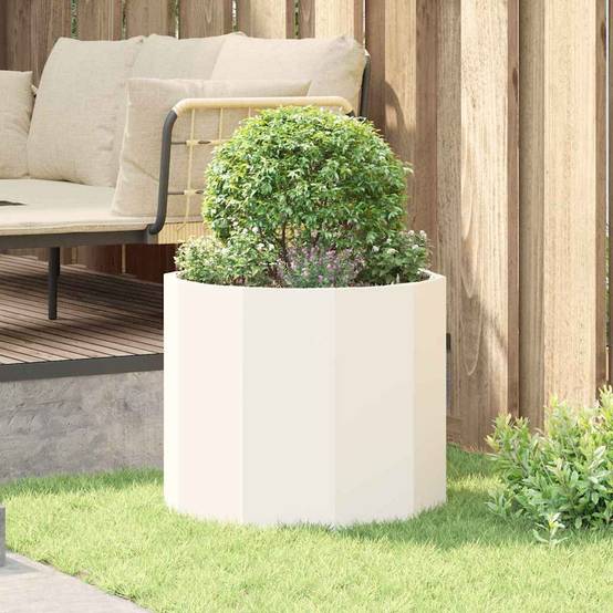 Jardinière Acier Blanc 60 x 60 x 50 cm - PANGIVO - Image 4