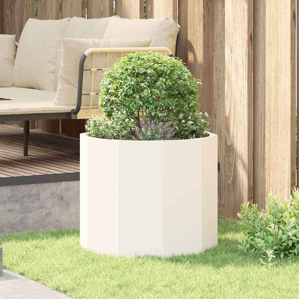 Jardinière Acier Blanc 60 x 60 x 50 cm - PANGIVO - Image 4