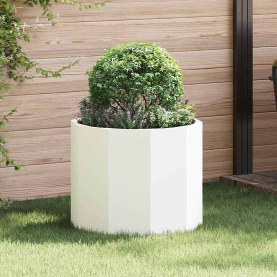 Jardinière Acier Blanc 60 x 60 x 50 cm - PANGIVO - Image 1