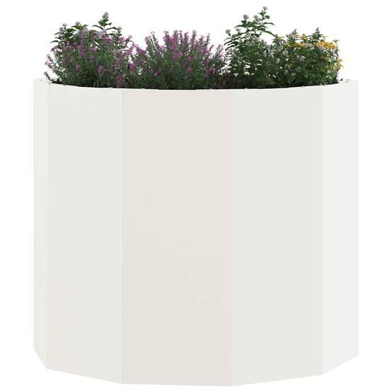 Jardinière Acier Blanc 60 x 60 x 50 cm - PANGIVO - Image 3