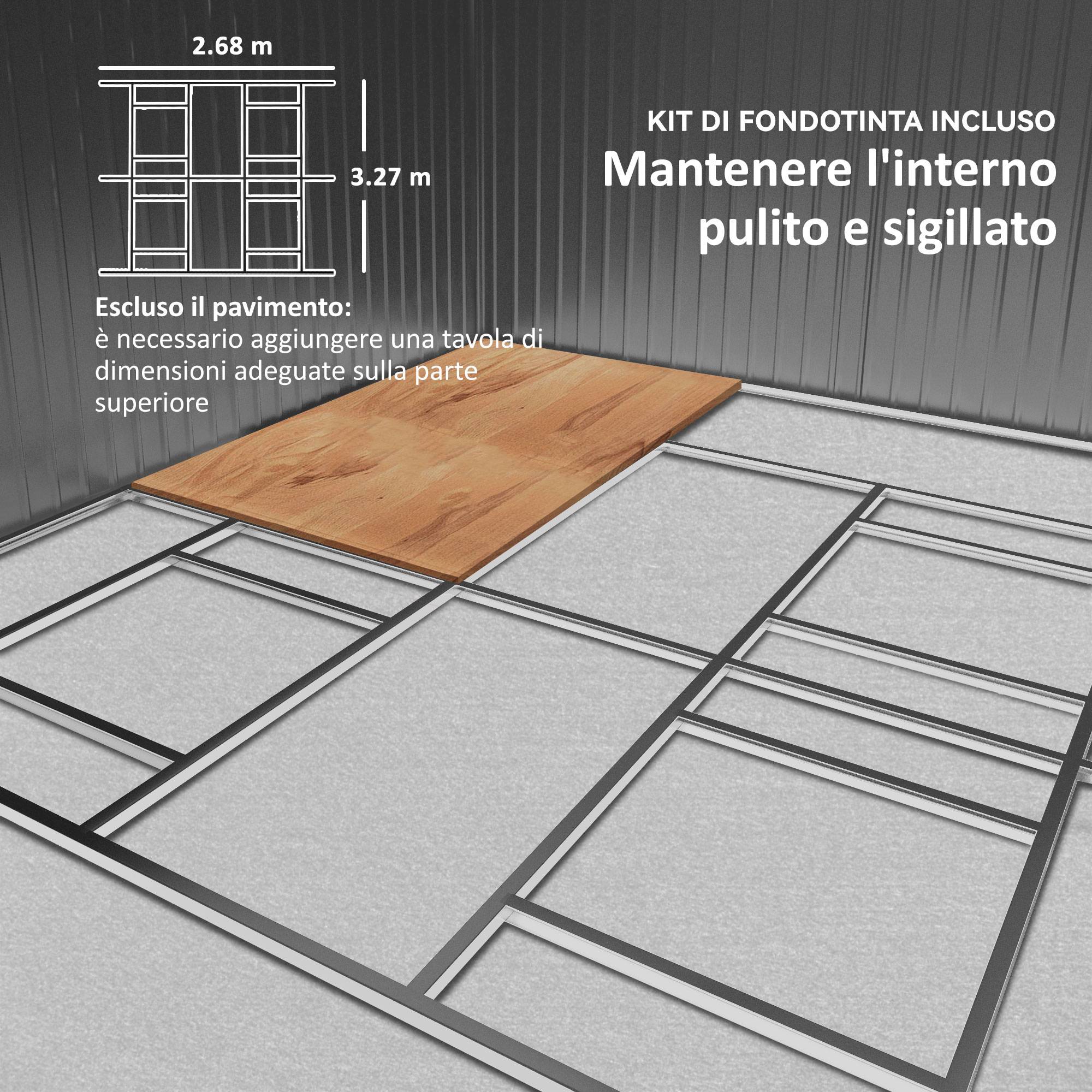 Abri jardin 2 portes coulissantes 4 aérations acier 340x386x200 cm rangement outils grand volume sécurisé jardin métal jaune - Image 7