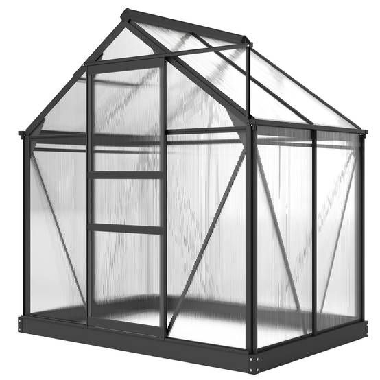 Serre de Jardin Polycarbonate 190 x 132 x 201 cm, Fondation Renforcée, Gouttière, Résistante aux UV - Image 2