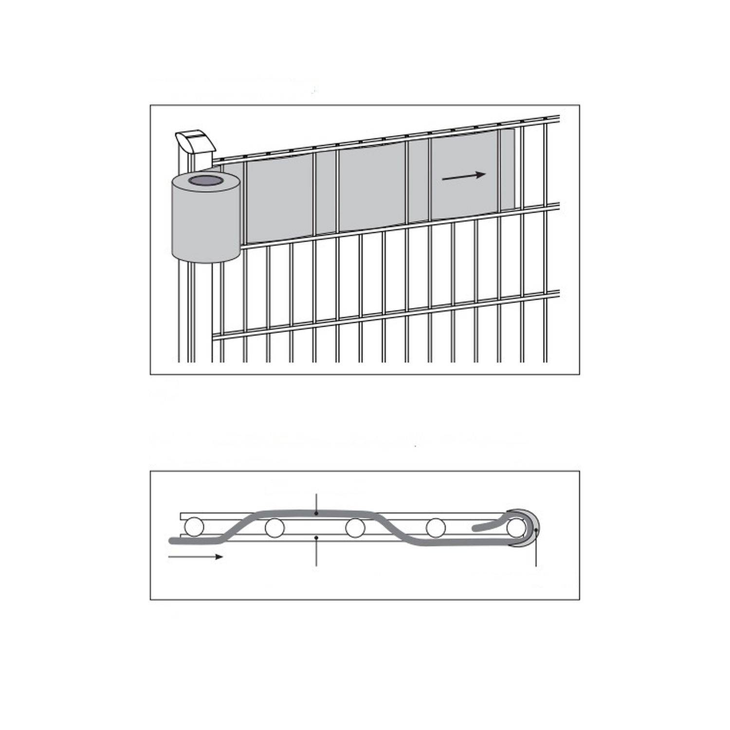 Sans Marque - Brise Vue Occultant Clôture en PVC 450 g/m² - 70 m x 19 cm - 70 clips de montage - Toilinux - Imagen 4