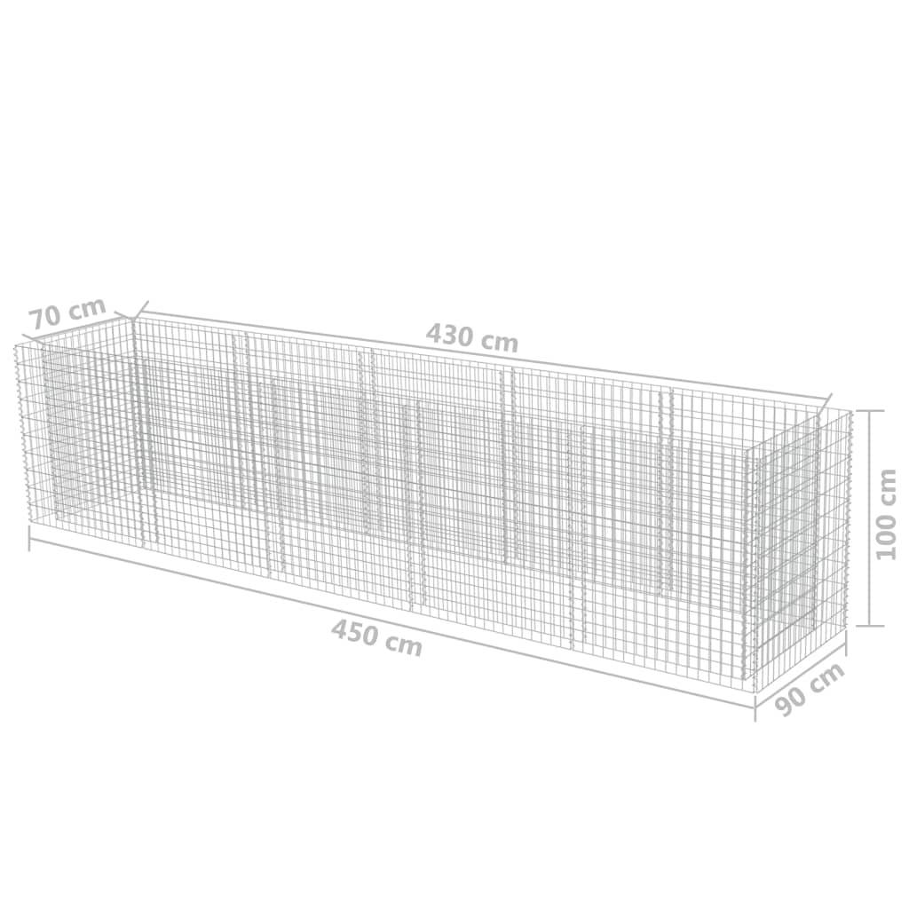 Helloshop26 - Jardinière lit surélevé plantes fleurs jardin à gabion acier galvanisé 450 x 90 x 100 cm - Imagen 5