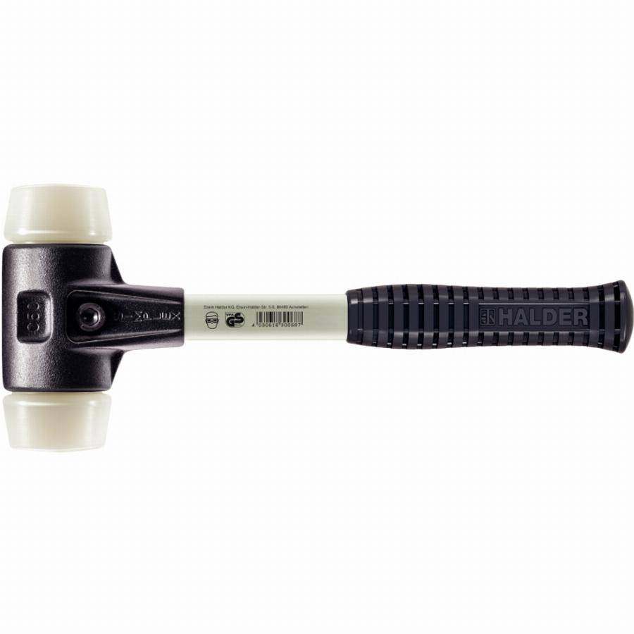 Maillet HALDER SIMPLEX Nylon avec boîtier en fonte malléable renforcée et manche en fibre de verre - D=30 mm - 3708.030