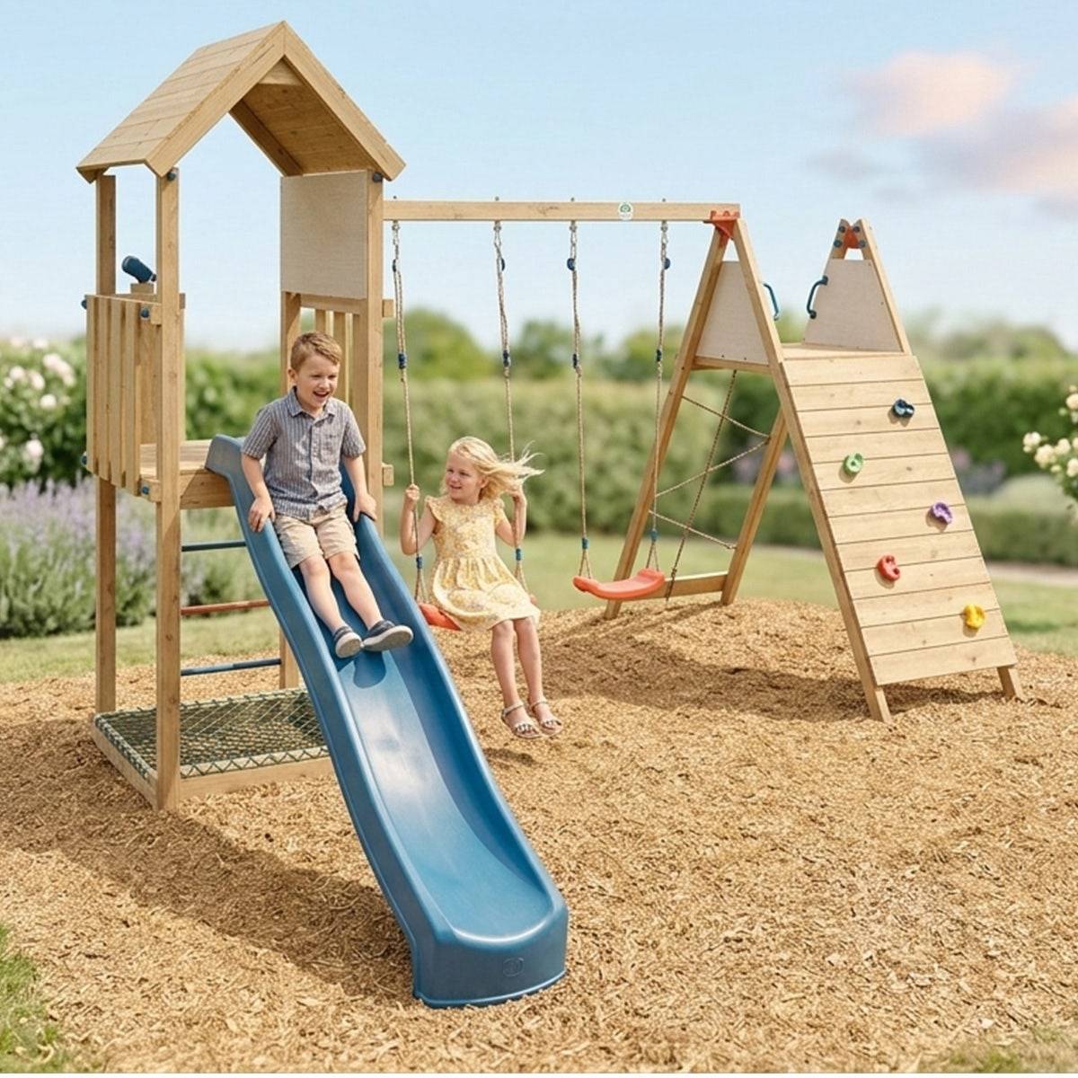 Aire de jeux bois 2,20 m OLYMPIA XPLORER 2 - 9 enfants - Image 2
